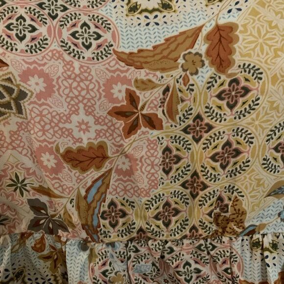 NWOT! Pretty Boho Geometric and Floral design Women’s Tunic top Summer festival - Picture 4 of 7